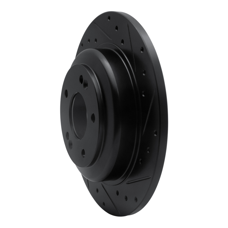 Hyundai Genesis Coupe Brake Rotor (1) - Rear Right - R1 Concepts - Drilled & Slotted - Black - `10-`16